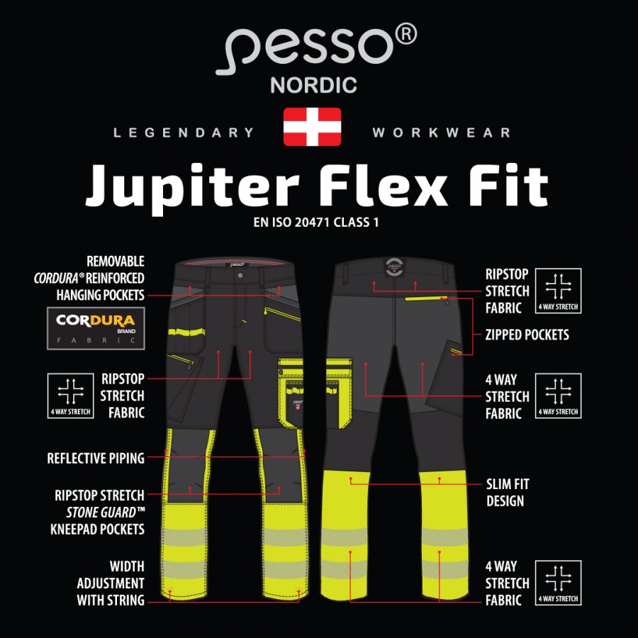 Design med hållbar polyamid och flexibel spandex i Arbetsbyxa Jupiter
