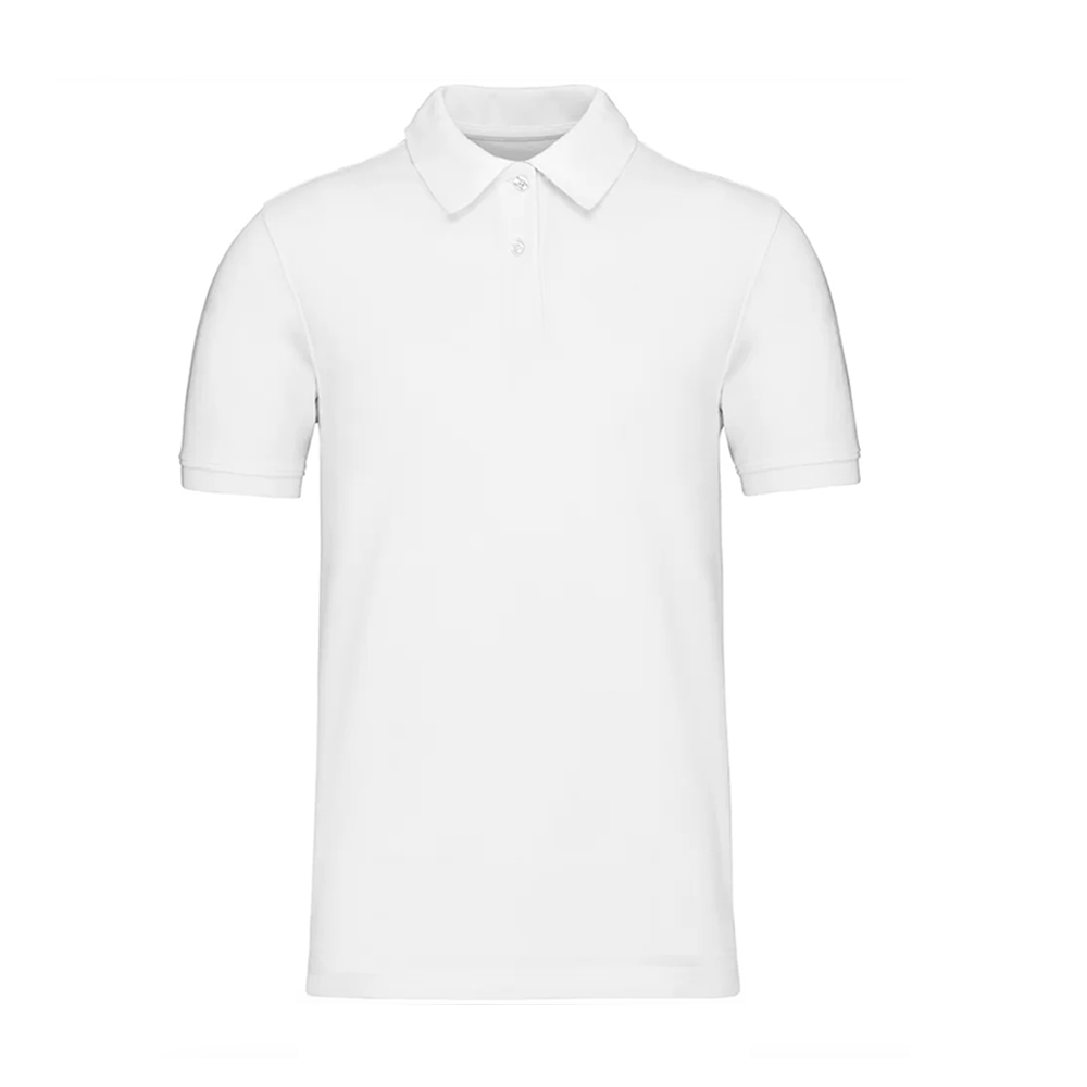 Elegant pikétröja i 100% ekologisk kammad bomull, vit färg