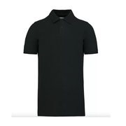 Elegant pikétröja i svart 100% ekologisk borstad bomull