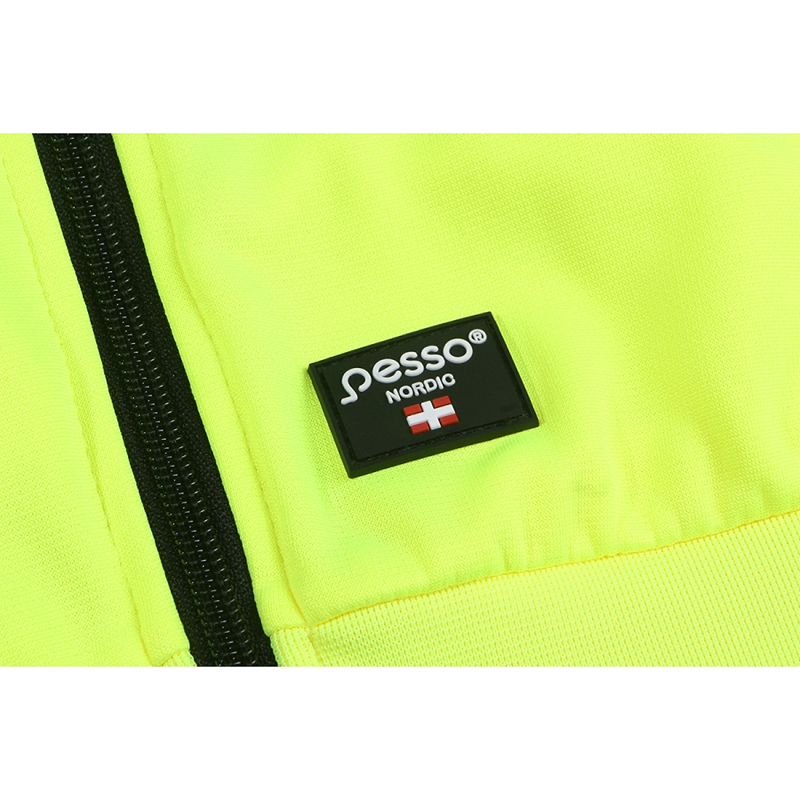 FL03 varselfleece hoodie med praktiska fickor och dragkedja