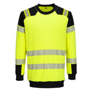 Flamsäker sweatshirt FR707 - svart/varsel - klass 2