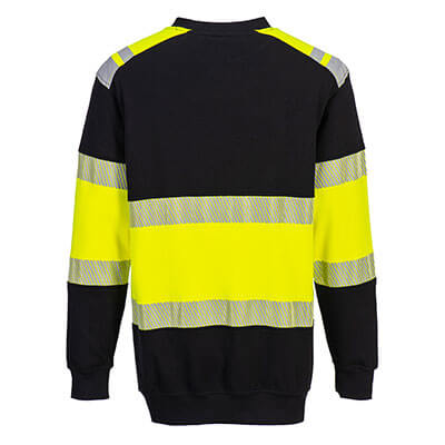 Flamsäker arbetskläder sweatshirt med dragkedja och ribbad nederkant