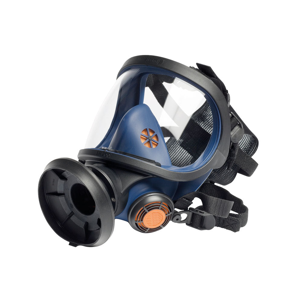 Helmask SR200 PC i silikon med låg andningsmotstånd och stor visir