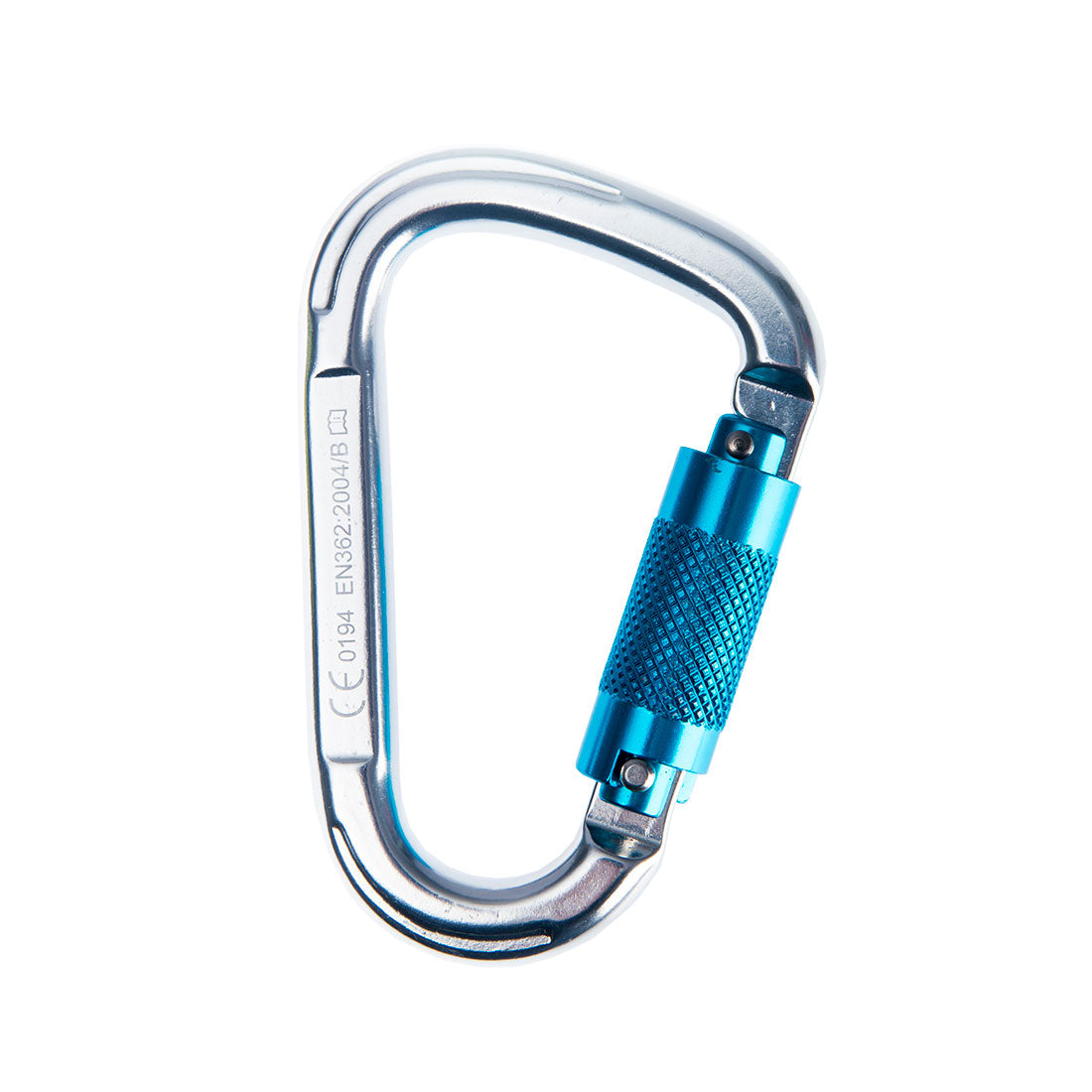 "Karbinhake Screw-Lock Silver FP32 with 23kN breaking strength"