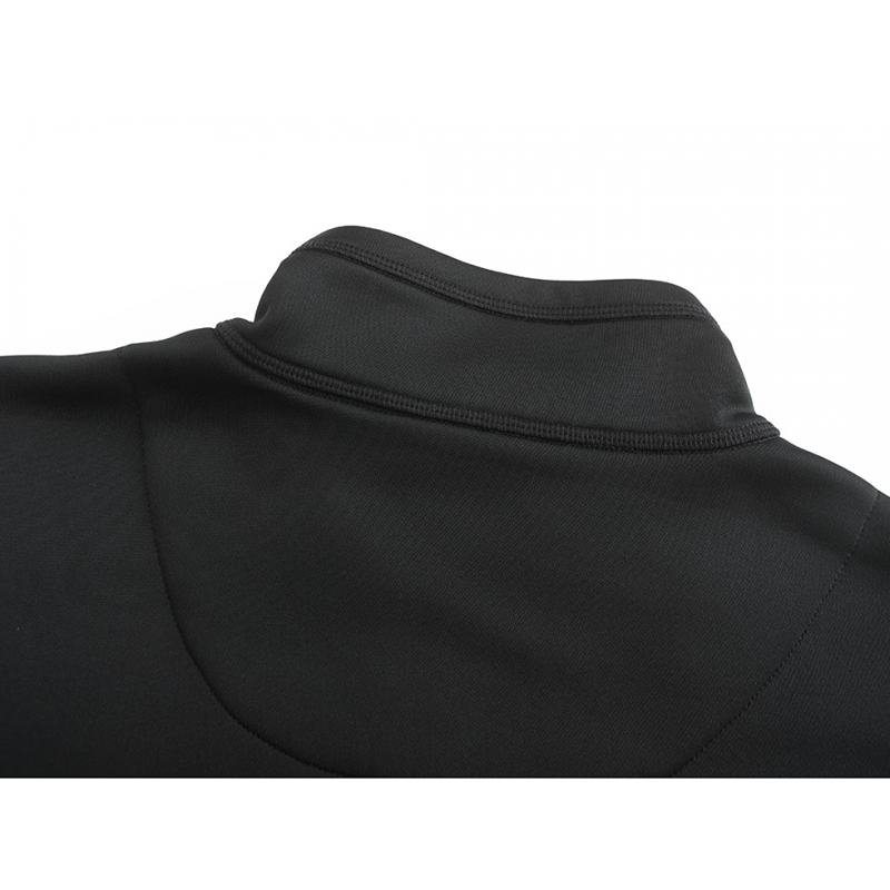 Långärmad svart Sweatshirt Zip – Borstad fleece för extra komfort