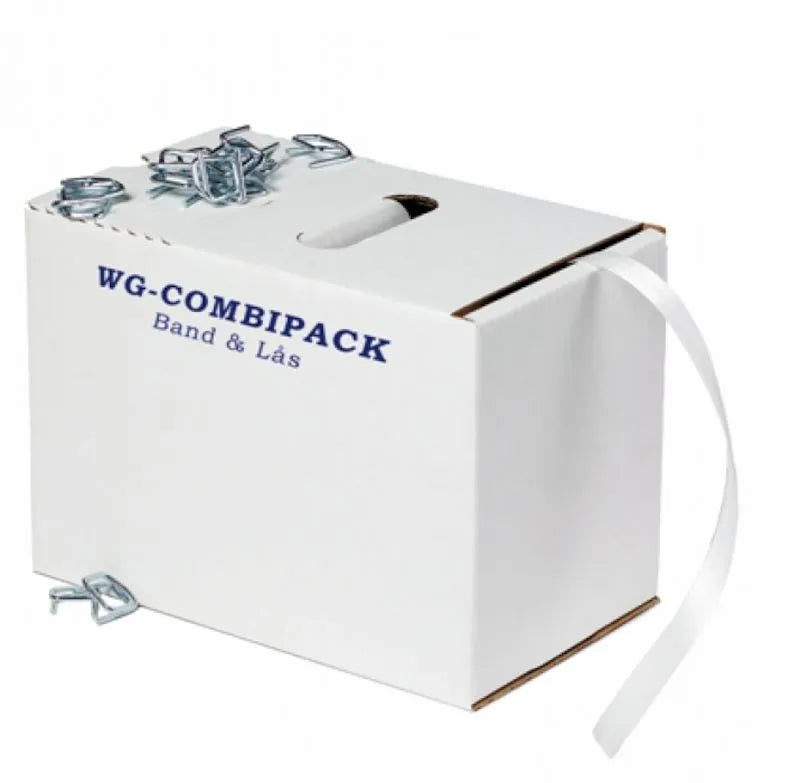 Packband WG Combipack 16mmx200m med 80 Spännen för Packning