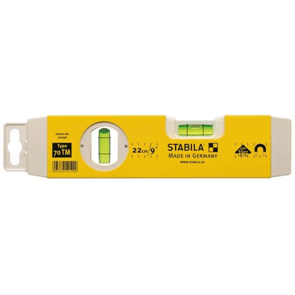 STABILA vattenpass 22 cm – Slät aluminium, lätt och exakt för hushåll