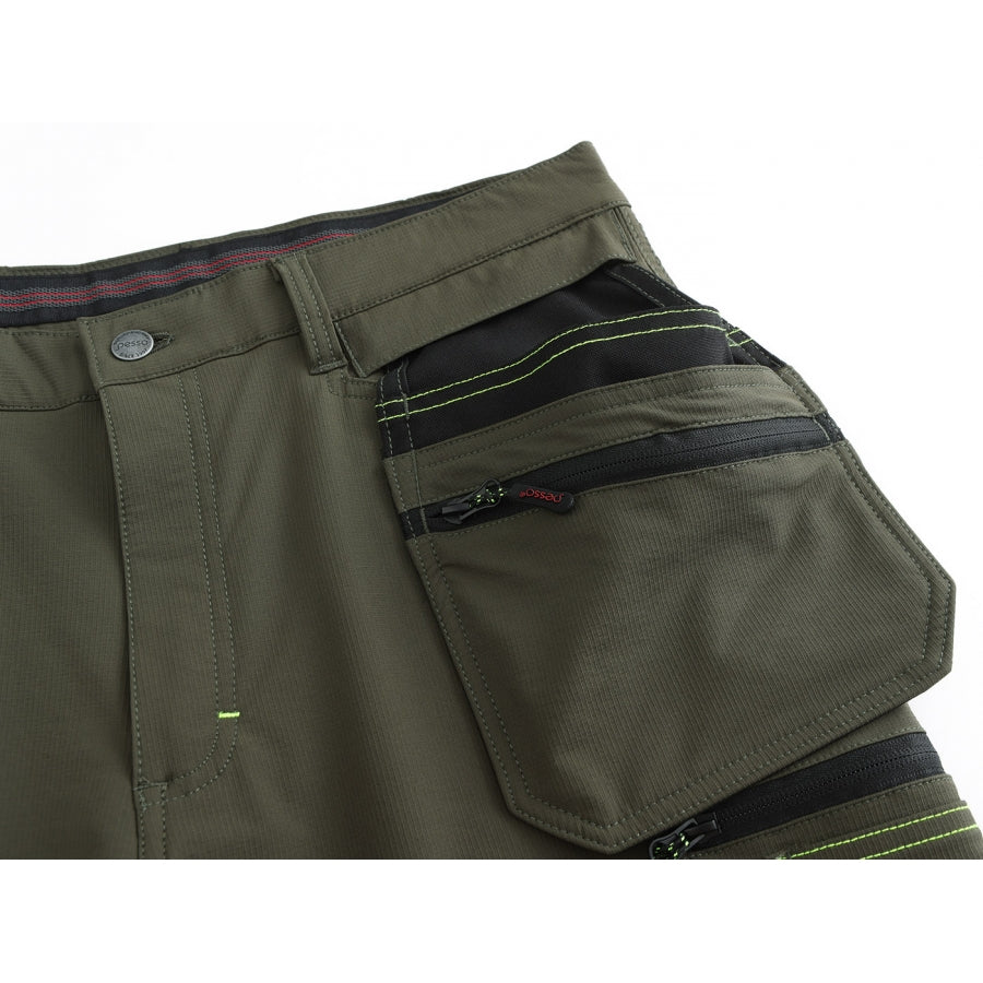 Slim Fit arbetsbyxa Jupiter Grön med knäskyddsfickor