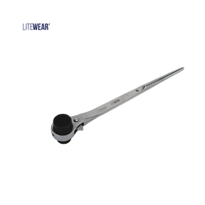 Spärrskaftnyckel kromad 19/22 mm rundat hexstål