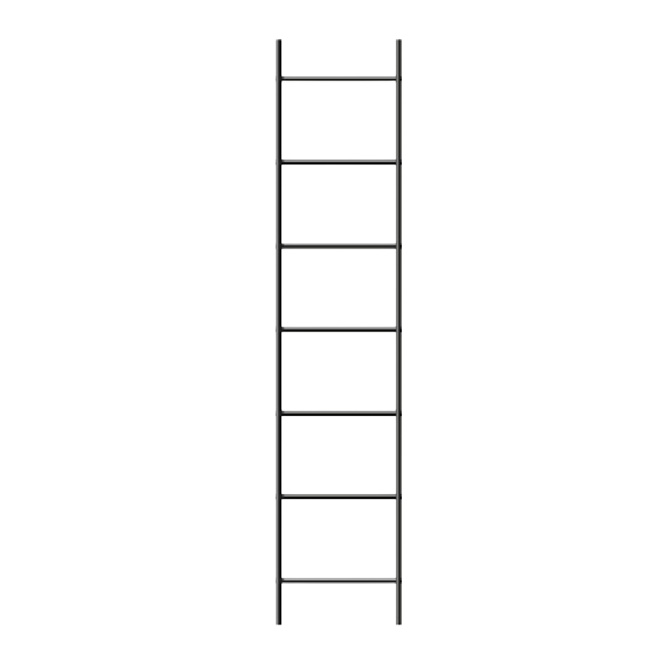 Ställningsstege 3m i Galvad Stål för Uppgång på Ställningar