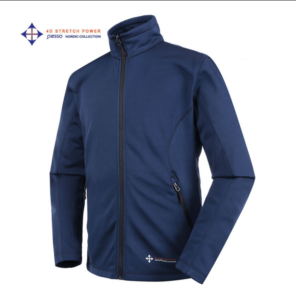 Sweatshirt Zip Blå med dragkedjefickor och borstad fleece