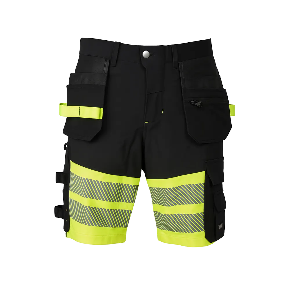 Arbetshorts - Litewear - Svart/Varsel stretch