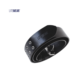 C1-LITEWEAR leather belt with metal-reinforced holes and durable cowhide