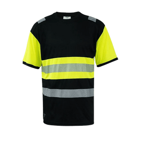 Funktionströja Quick-Dry Svart/Hi-Vis Gul för arbetsplatsen