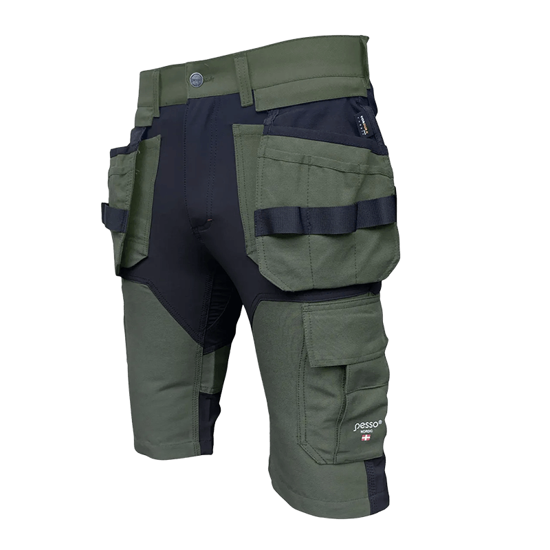 KB125Z FlexPro Snickarshorts Grön med 4-vägsstretch och Cordura®-detaljer