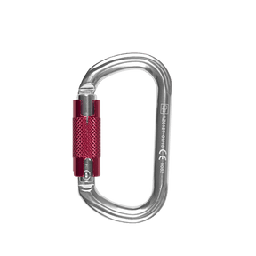 "Karbinhake with Screw-Lock in silver, 25kN breaking strength"