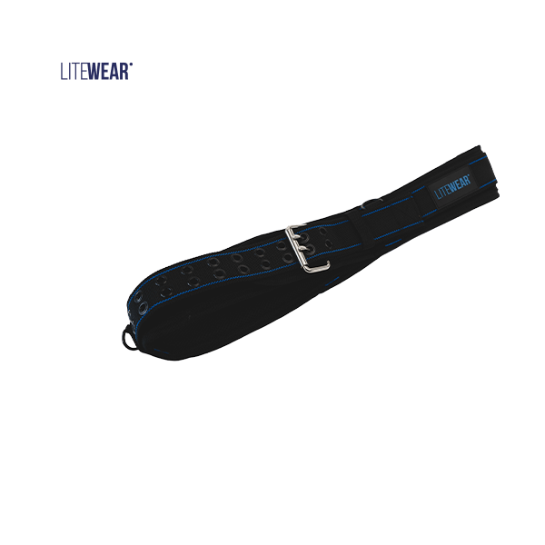 Litewear ergonomibälte i polyester med ryggsupport och kardborre.