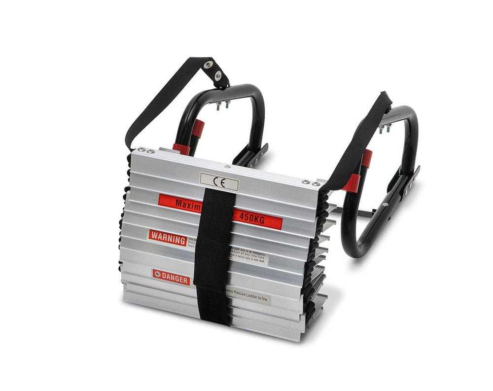 Närbild på Nexa brandstege för snabb och säker evakuering.