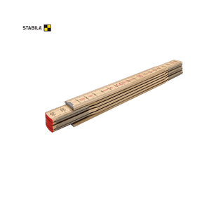 STABILA Tumstock 2m – Naturfärgad Bok med Svart Skala och Beslag