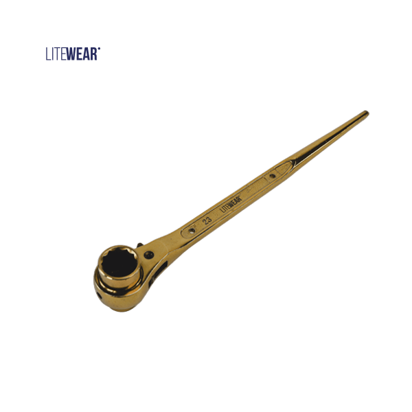 Spärrskaftnyckel 19/23 mm guld reversibel nyckel
