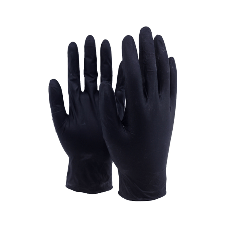 Svarta nitril engångshandskar i 100-pack.