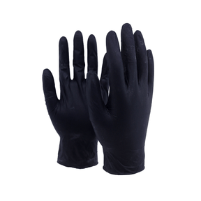 Svarta nitril engångshandskar i 100-pack.